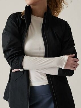Athleta Westerly Jacket Black Full Zip Extra Small